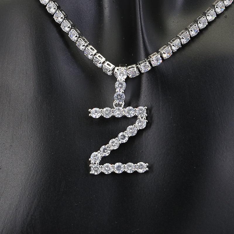 Diamond Initial Pendant Necklace - Cris Style Jewels 