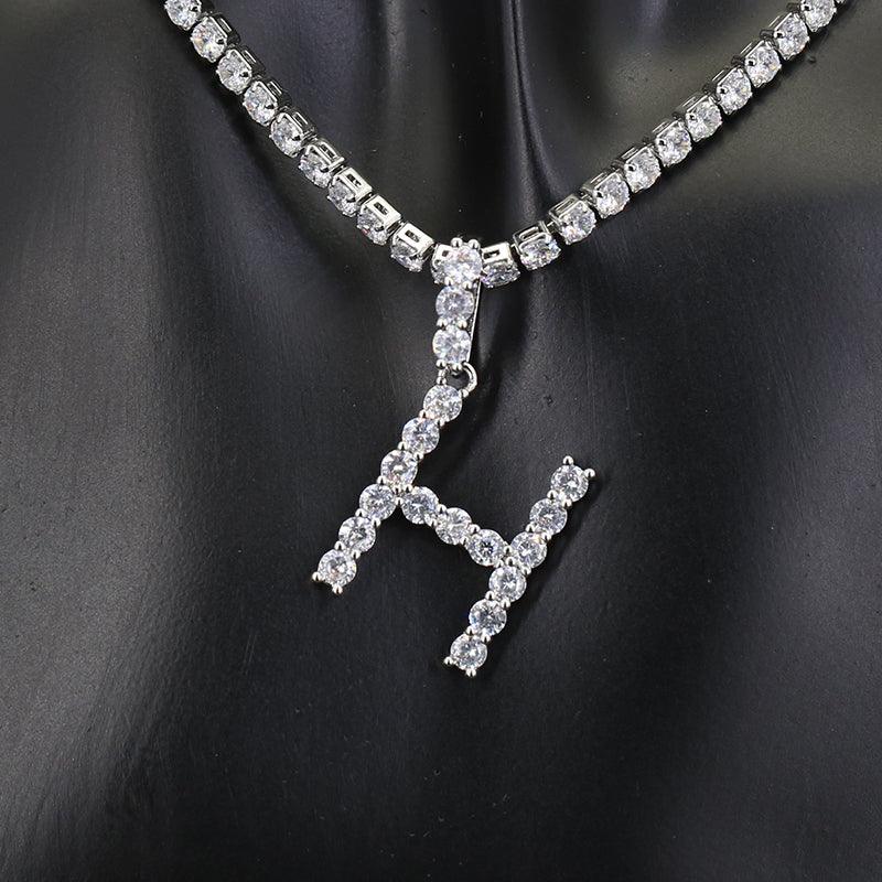 Diamond Initial Pendant Necklace - Cris Style Jewels 