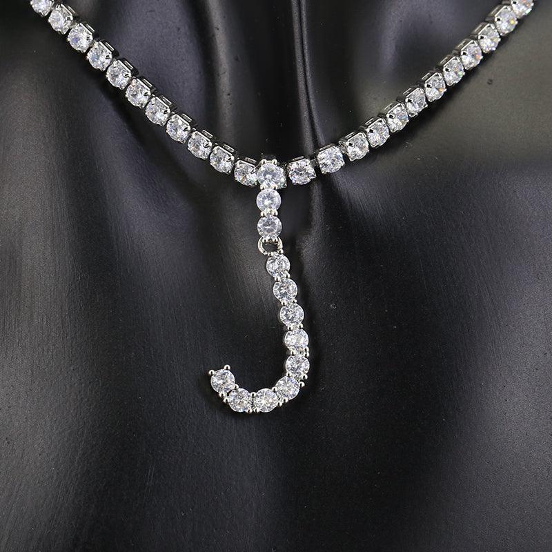 Diamond Initial Pendant Necklace - Cris Style Jewels 