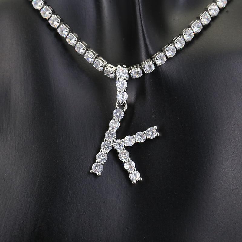 Diamond Initial Pendant Necklace - Cris Style Jewels 