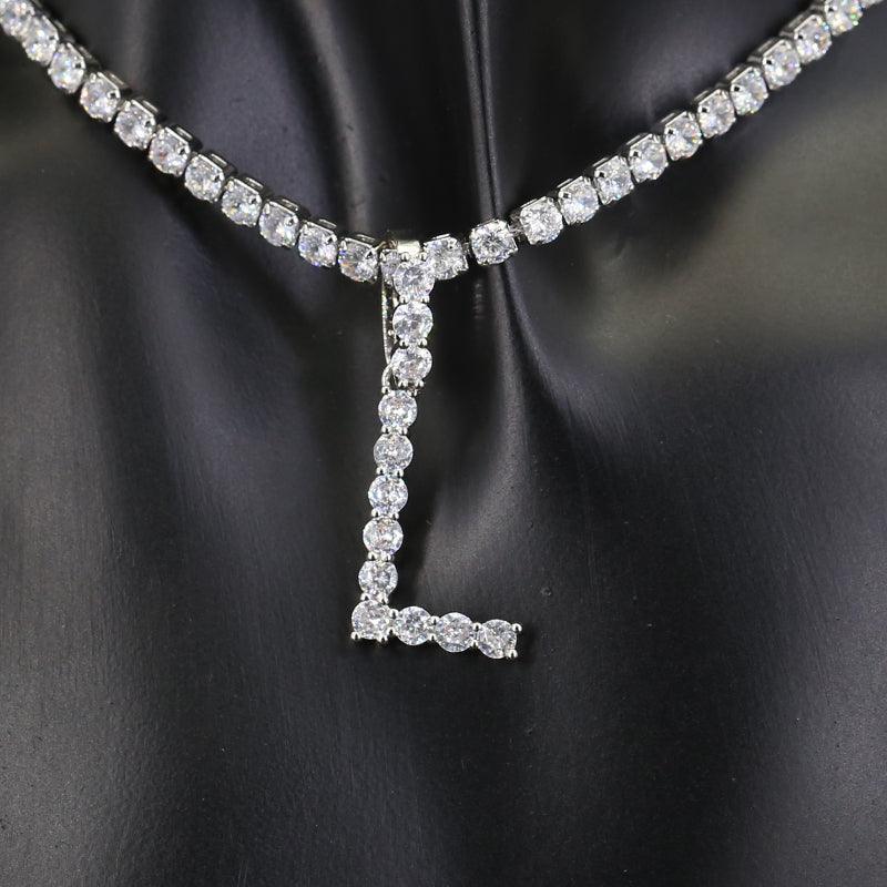 Diamond Initial Pendant Necklace - Cris Style Jewels 