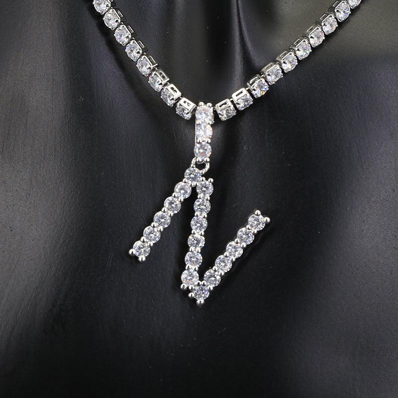 Diamond Initial Pendant Necklace - Cris Style Jewels 