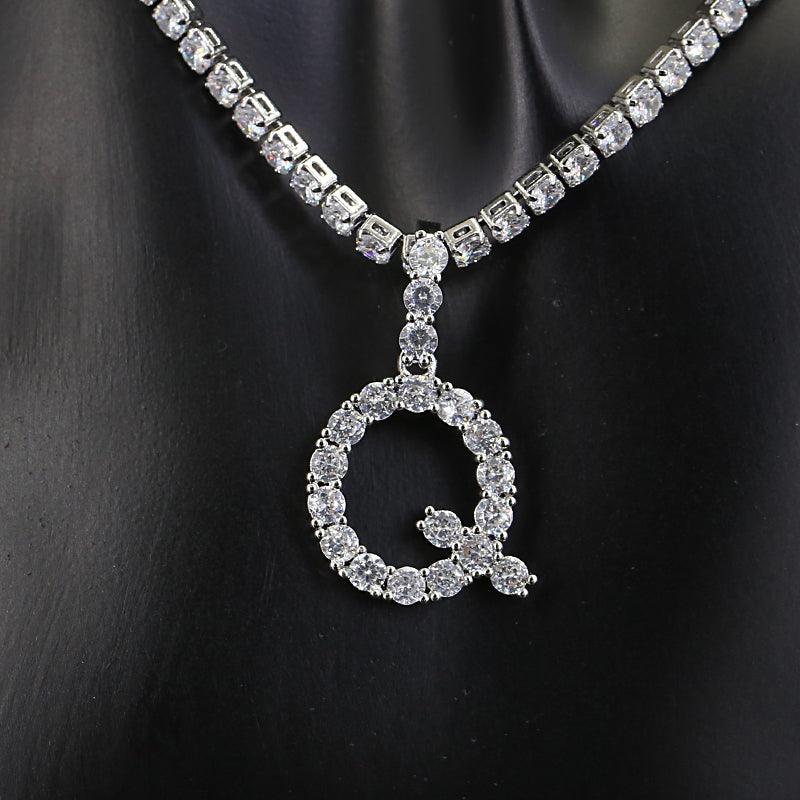 Diamond Initial Pendant Necklace - Cris Style Jewels 