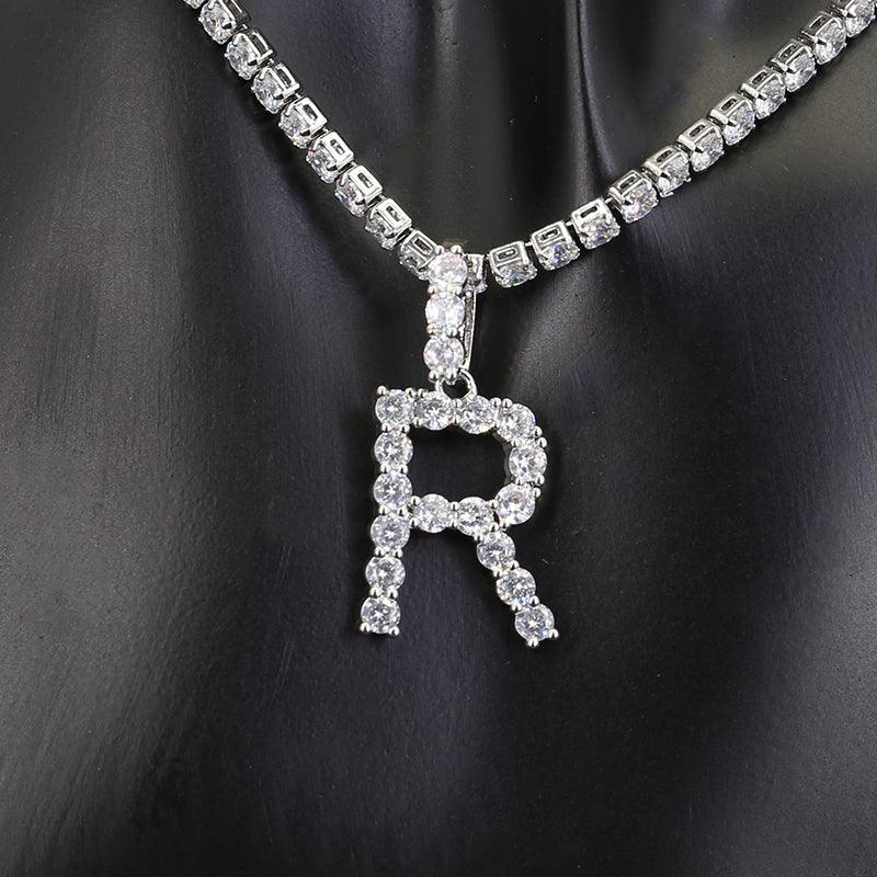 Diamond Initial Pendant Necklace - Cris Style Jewels 