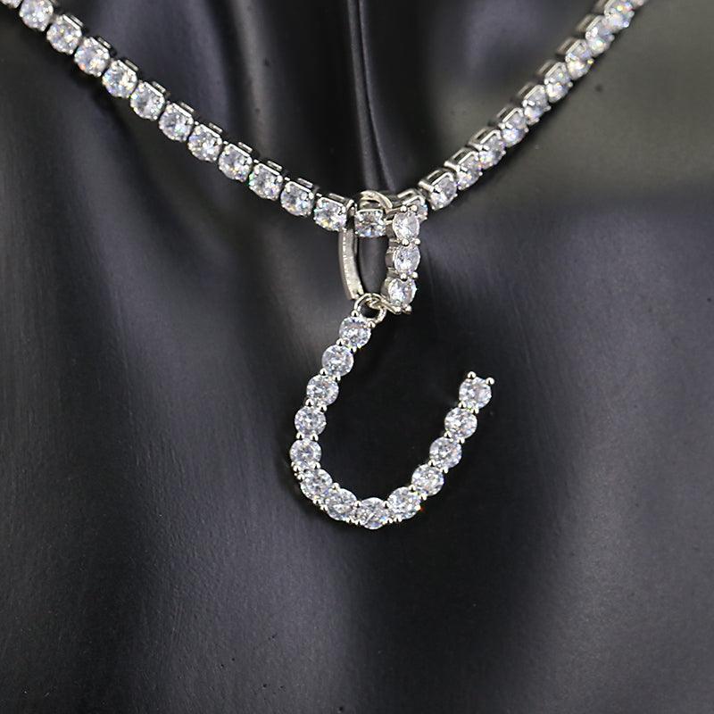 Diamond Initial Pendant Necklace - Cris Style Jewels 