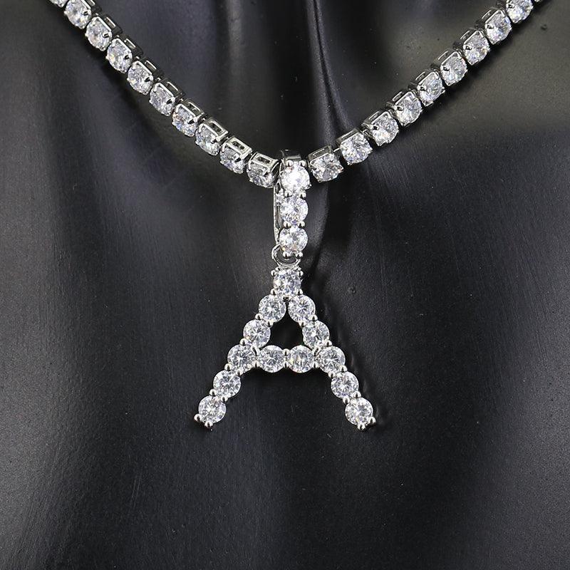 Diamond Initial Pendant Necklace - Cris Style Jewels 