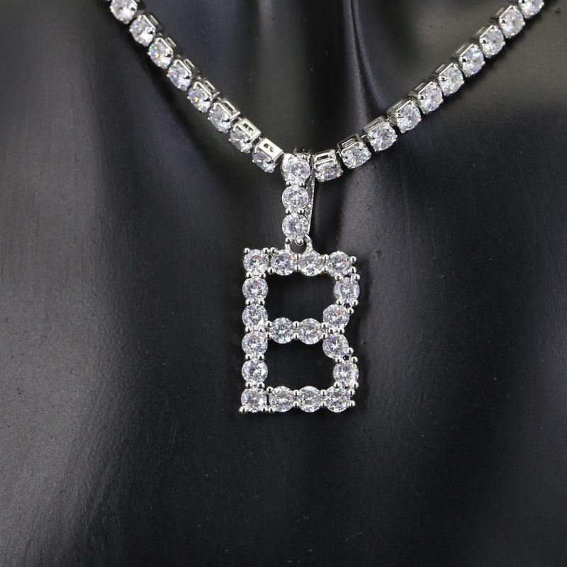 Diamond Initial Pendant Necklace - Cris Style Jewels 