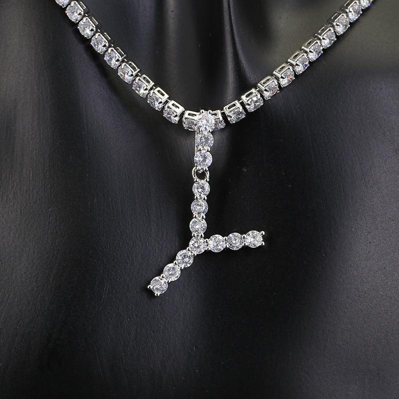 Diamond Initial Pendant Necklace - Cris Style Jewels 