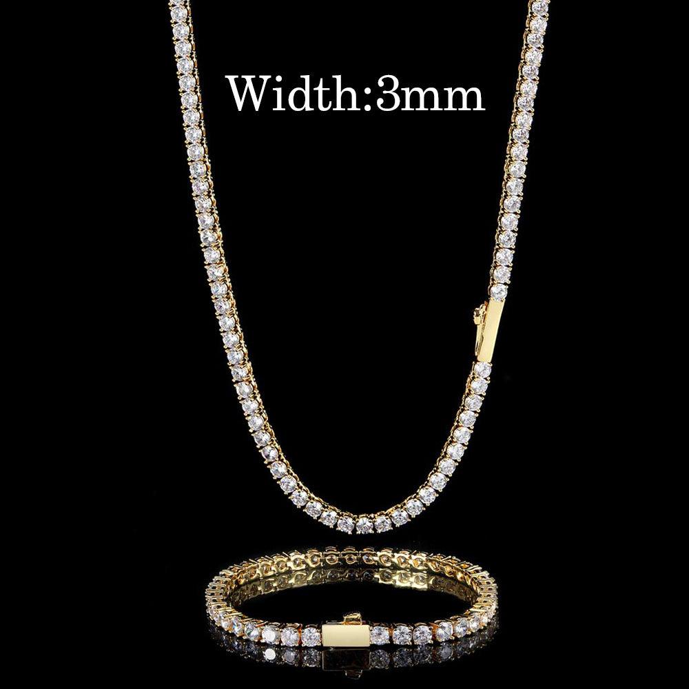 Diamond Necklace & Tennis Chain Bracelet - Cris Style Jewels 