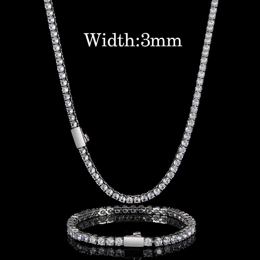 Diamond Necklace & Tennis Chain Bracelet - Cris Style Jewels 