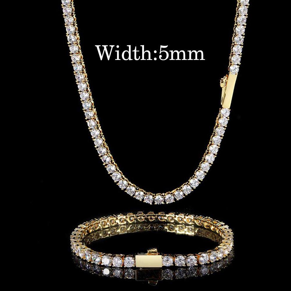 Diamond Necklace & Tennis Chain Bracelet - Cris Style Jewels 